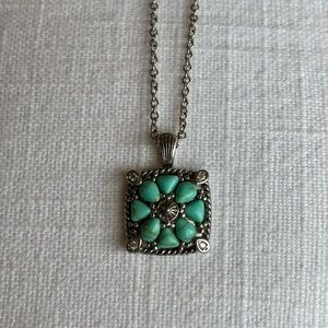 Montana Silversmiths Silver Necklace with Turquoise Pendant